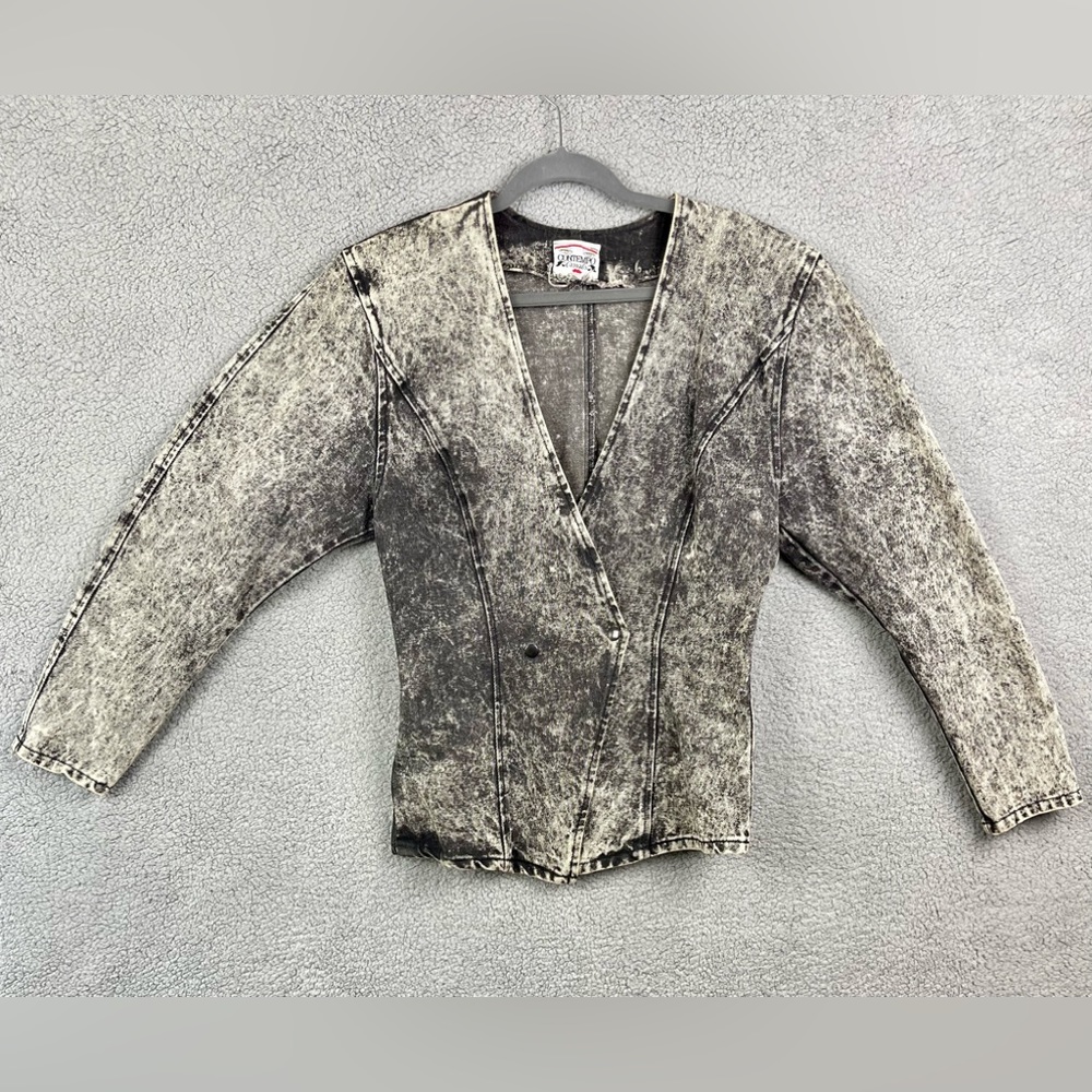 Vintage Acid Wash Gray Denim Jacket - Picture 7 of 10